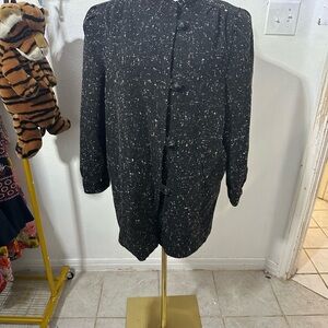 Women's Black Tweed Pea Coat